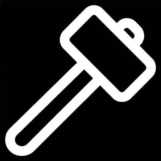 Cropped hammer3 cell — clean black background, white strokes