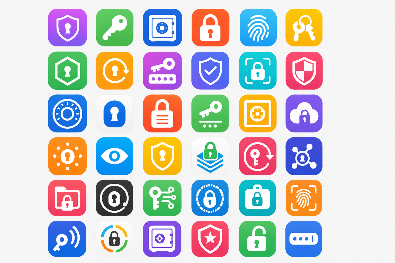 GPT-Image generated concept grid — all 10 KeyVault icon concepts