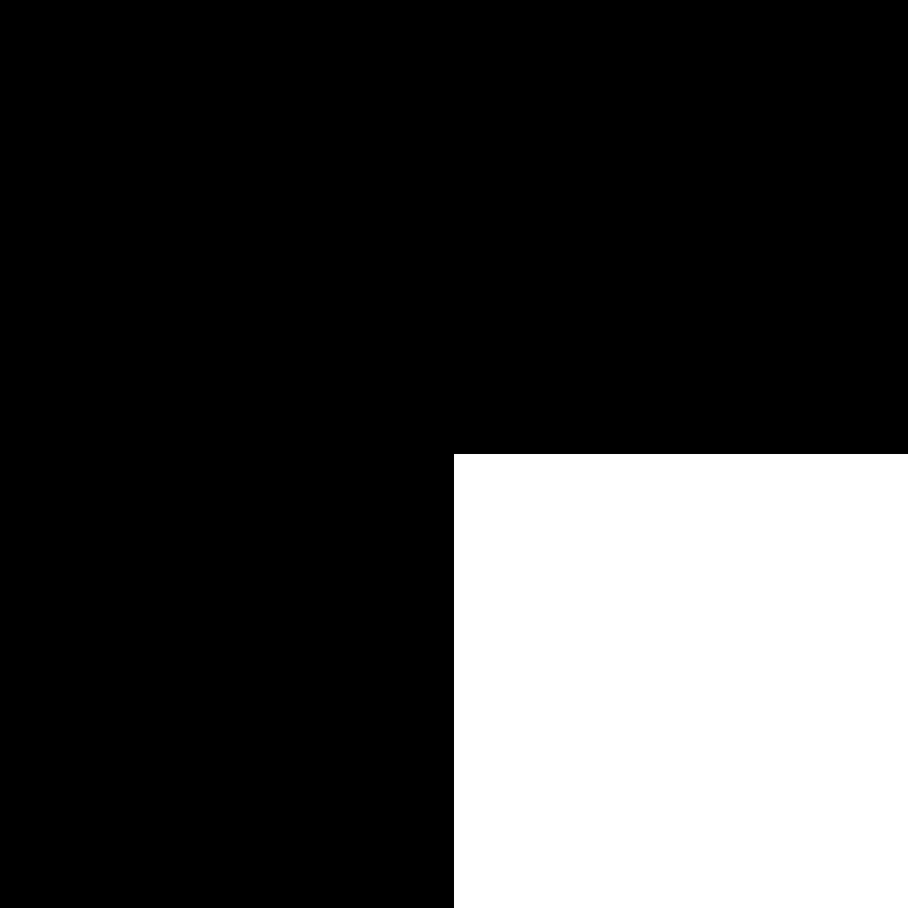 Mask — black everywhere, white on target cell only